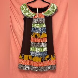 Colorful Uncle Franks Dress with Layered Ruffle Details size S